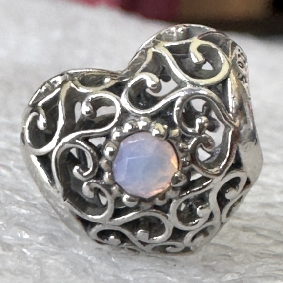 Pandora Jewelry - Authentic Pandora Sterling Silver SIGNATURE HEART October Charm #79178NOP
